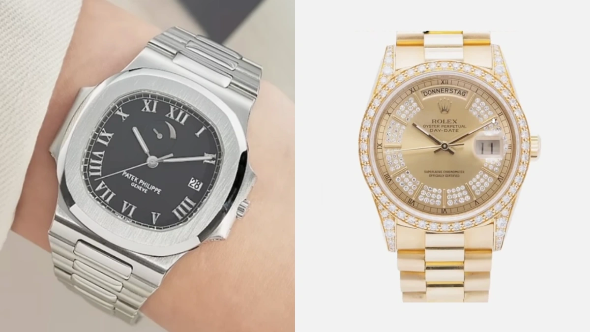 Patek Philippe Nautilus und Rolex Day-Date Luxusuhren im Vergleich
