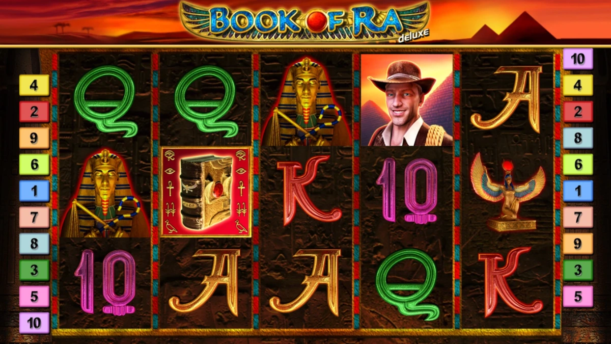 Klassischer Book of Ra Deluxe Spielautomat mit ägyptischen Symbolen